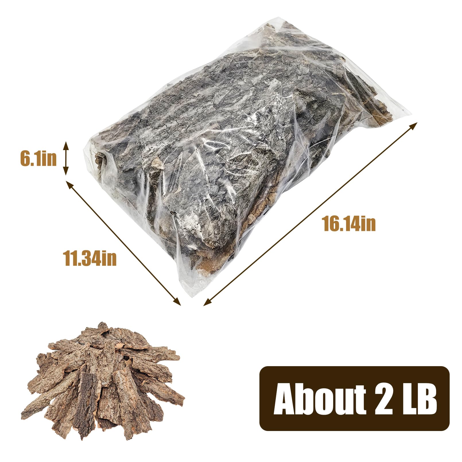 VCEPJH Ropa de cama de corteza de corcho para reptiles de 2 libras