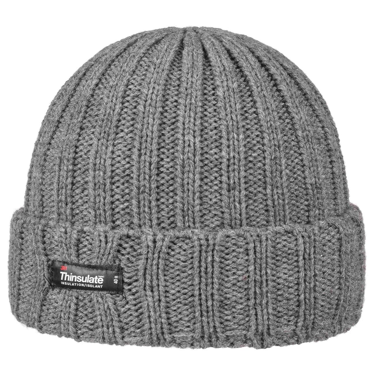 Lipodo Thinsulate Knit Beanie Hat Plain-Colored Cuff Unisex Autumn Winter Grey One Size