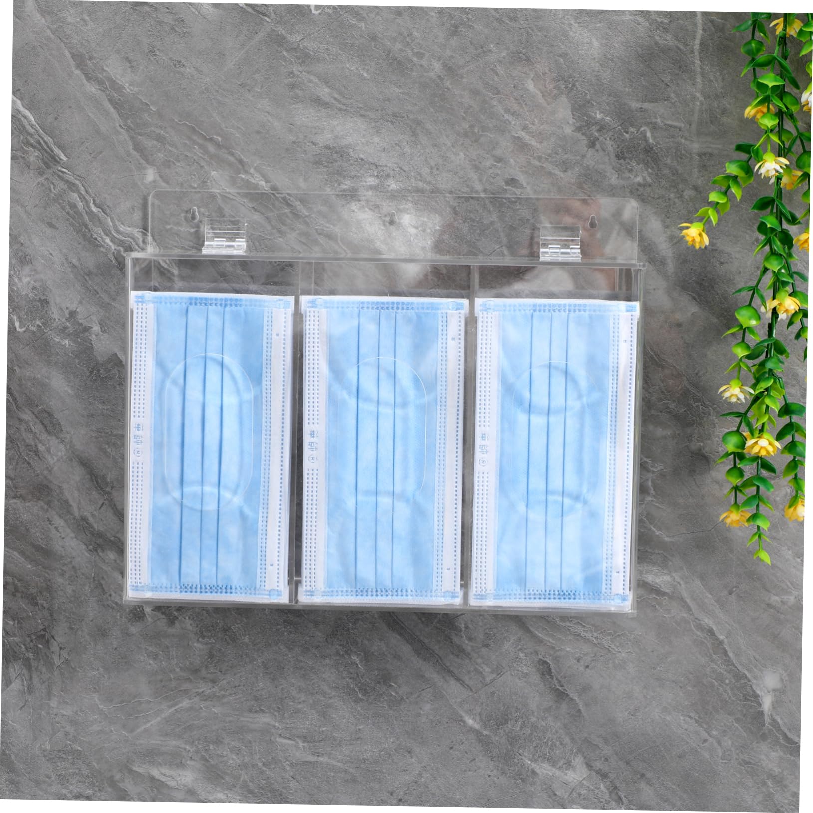 Caja Dispensadora Guantes Soporte Organizador De Pared Acrílico (3 Compartimentos)