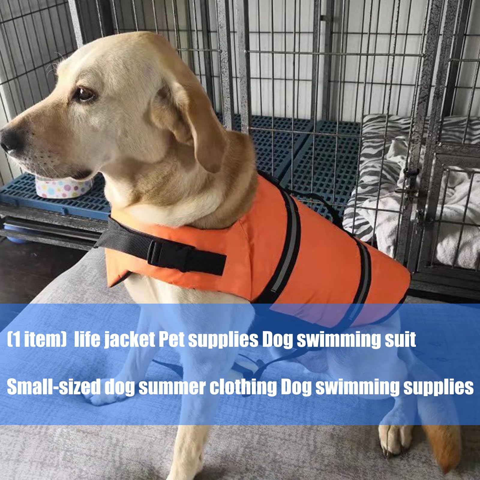 Chaleco salvavidas para perros, cómodo, ajustable, amarillo L