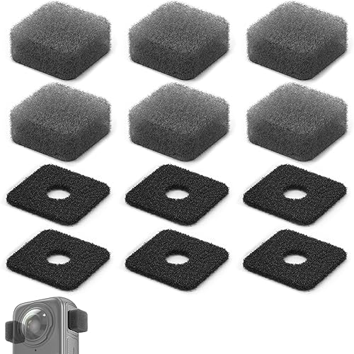 6 Pcs Microphone Wind Muff for Insta 360 X4 / X3 Anti-Noise Windbreak Sponge Cushion Microphone Windscreen Microphone Windshield Replacement for Insta 360 X4 / X3 Accessories