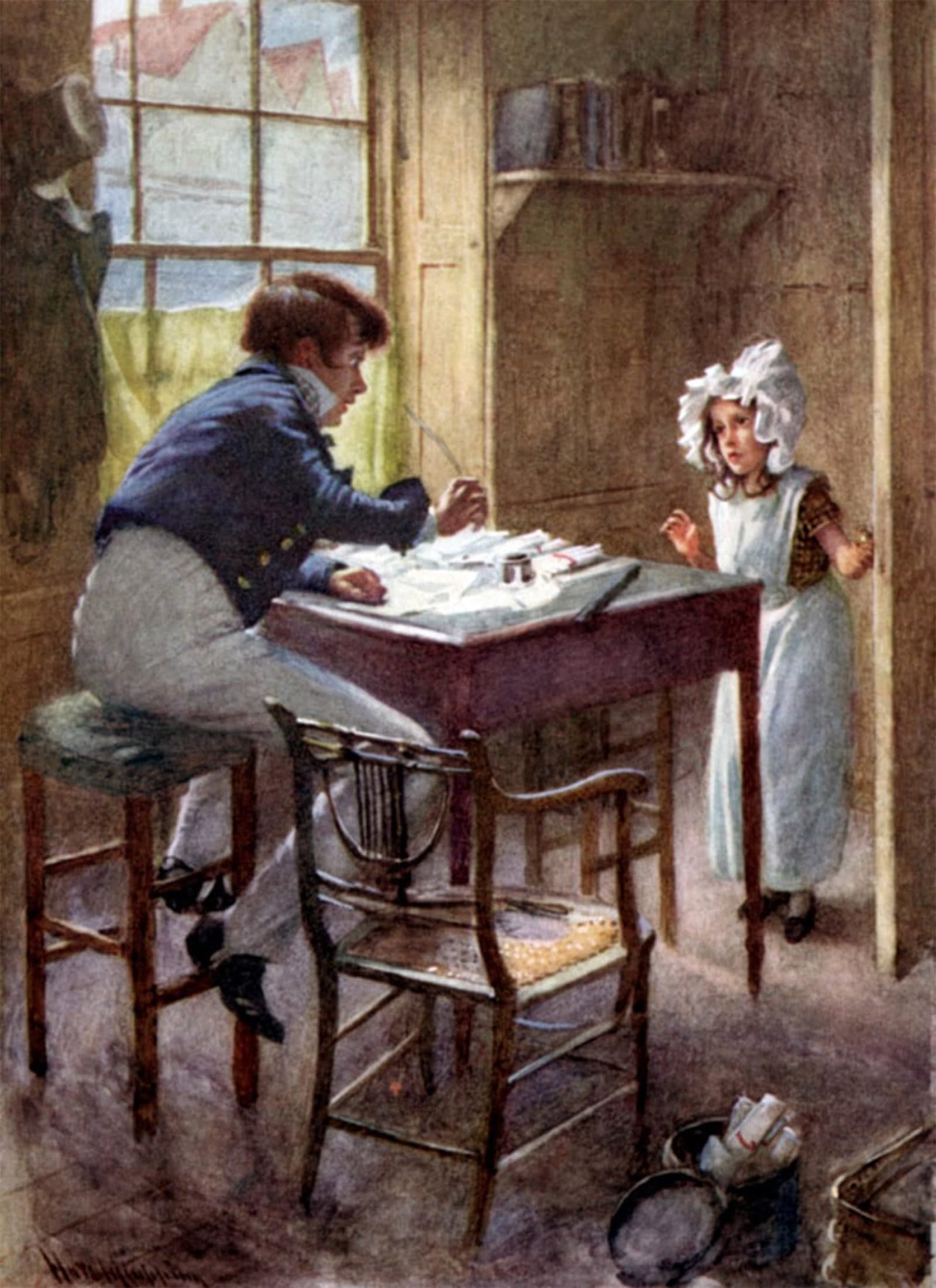 ARTXLXXBN Famous Prints Artwork Pictures Poster Painting Art Charles Dickens's the Old Curiosity Shop by Harold Copping Artwork Landscape Pictures for Home Decor 60x90cm