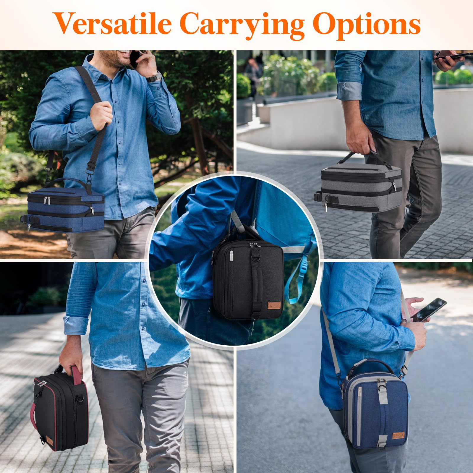 Lifewit Insulated Lunch Box For Men Expandable Cooler Bag