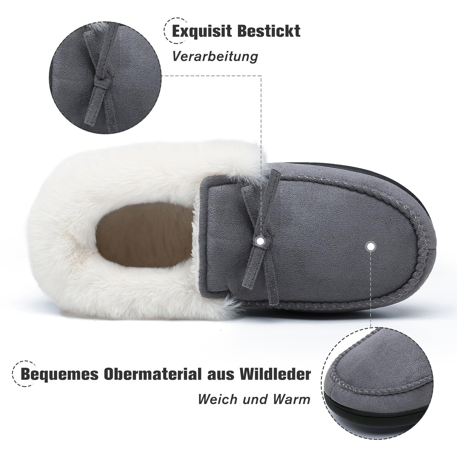 Mishansha Ciabatte Donna Invernali Peluche Pantofole Schiuma di Memoria Gr.36-43