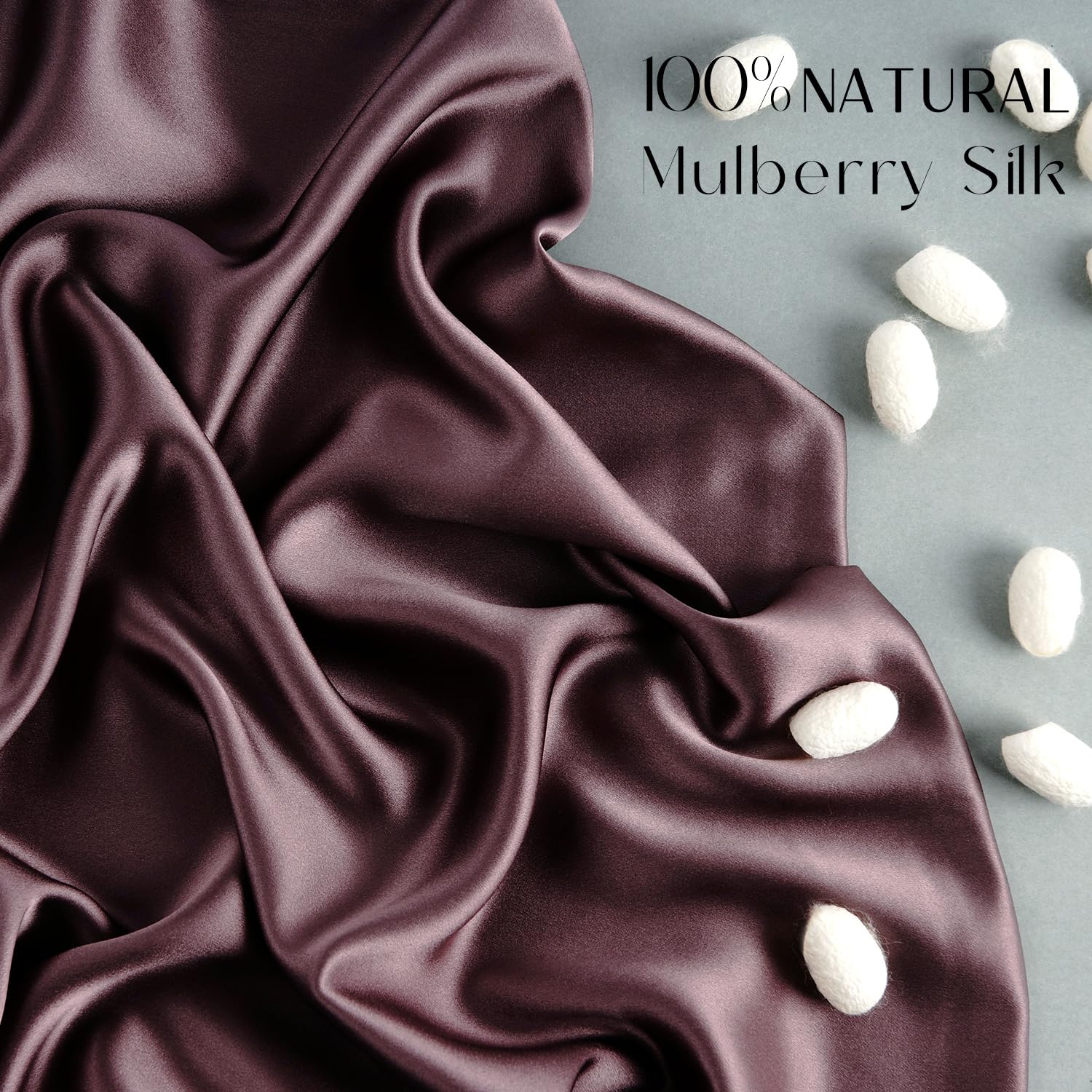 ZIMASILK Federa 100% Seta di gelso per capelli e pelle, Federa per cuscino in seta naturale da 19 momme, entrambi i lati sono realizzati in seta(1 pezzo, Viola, 50x75cm)