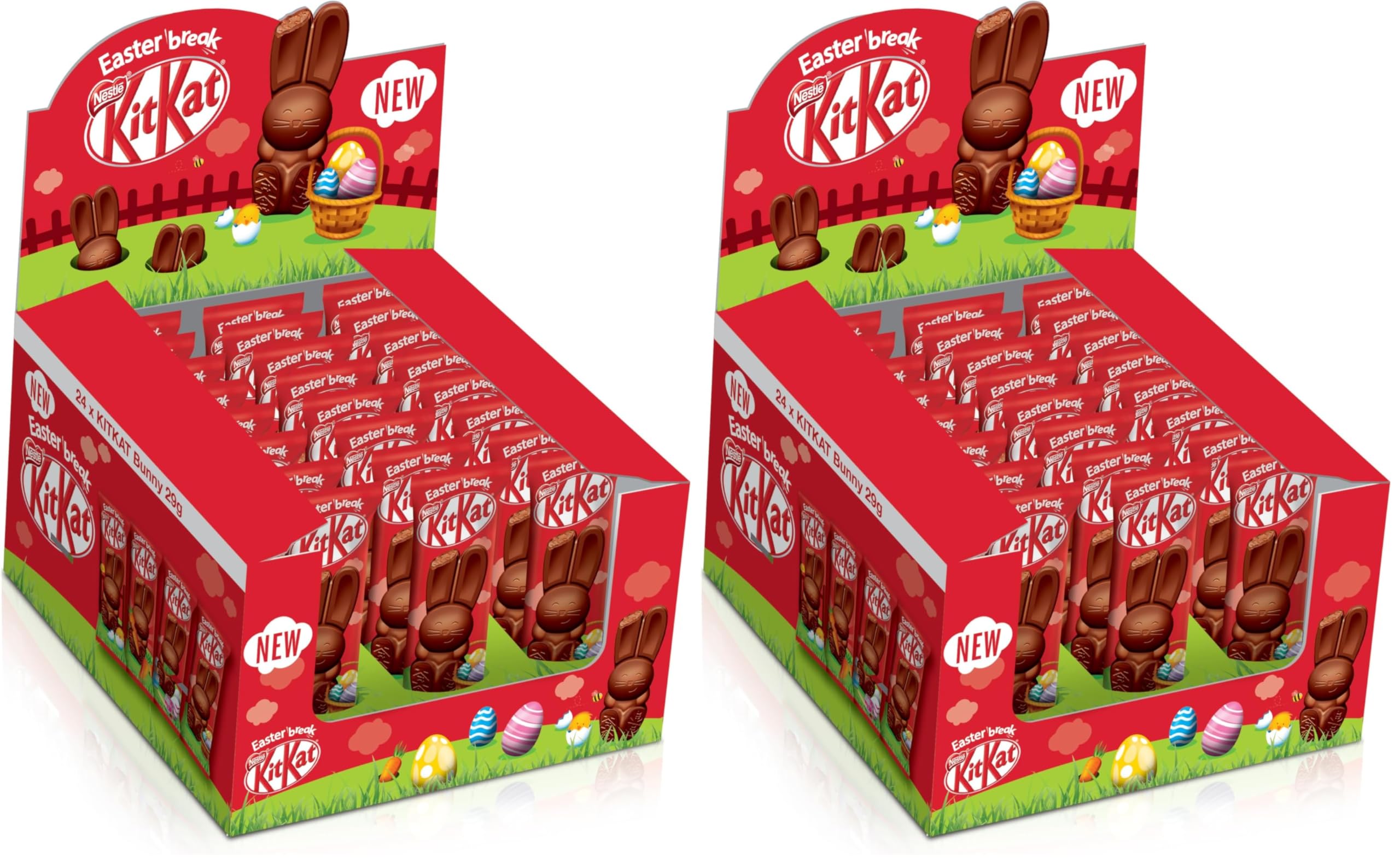 NESTLÉ KITKAT conejito de chocolate con leche 30 Unidades x29g (Paquete de 2)