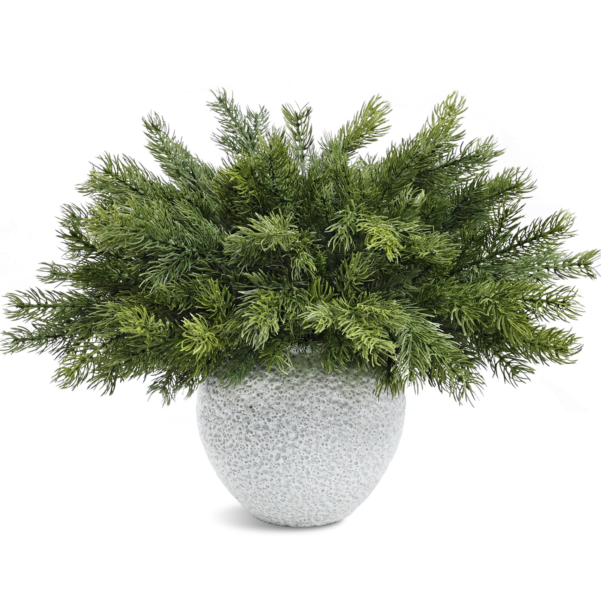 Photo 1 of Artgar 24 Pcs Christmas Pine Branches - 18" Realistic Artificial Greenery Pine Stems - Real Touch Faux Cedar Picks for Vase, DIY Garland Wreath Home Indoor Outdoor Xmas Decorations