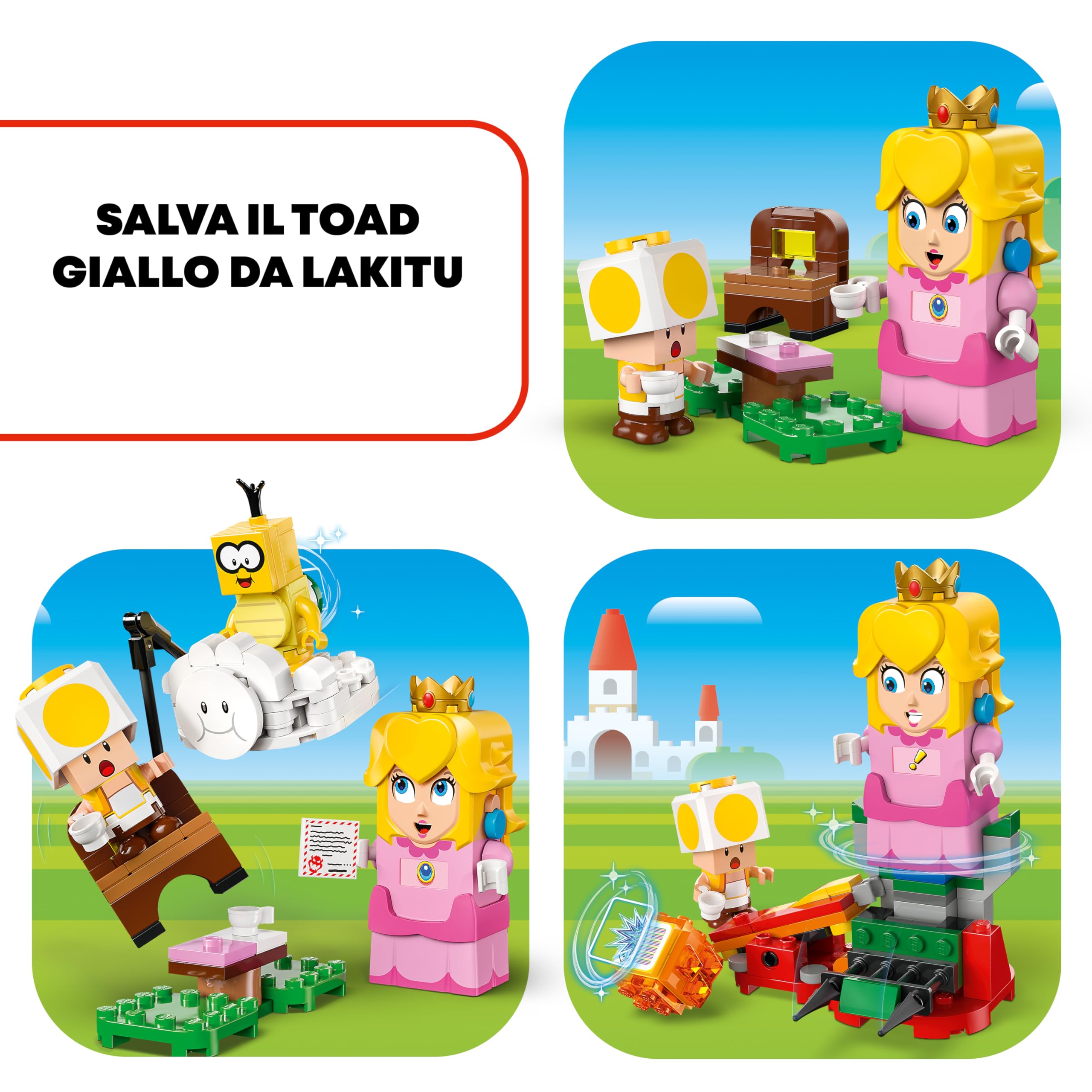 LEGO Super Mario Avventure Peach Interattiva, Giocattolo con 4 Personaggi Nintendo tra cui la Principessa e un Toad Giallo, Giochi per Bambini e Bambine da 6 Anni, Regalo di Compleanno 71441