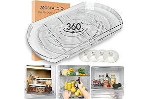 NOSTALGIQ 360° Rotating Lazy Susan for Refrigerator | Counter Depth Fridge Organizer