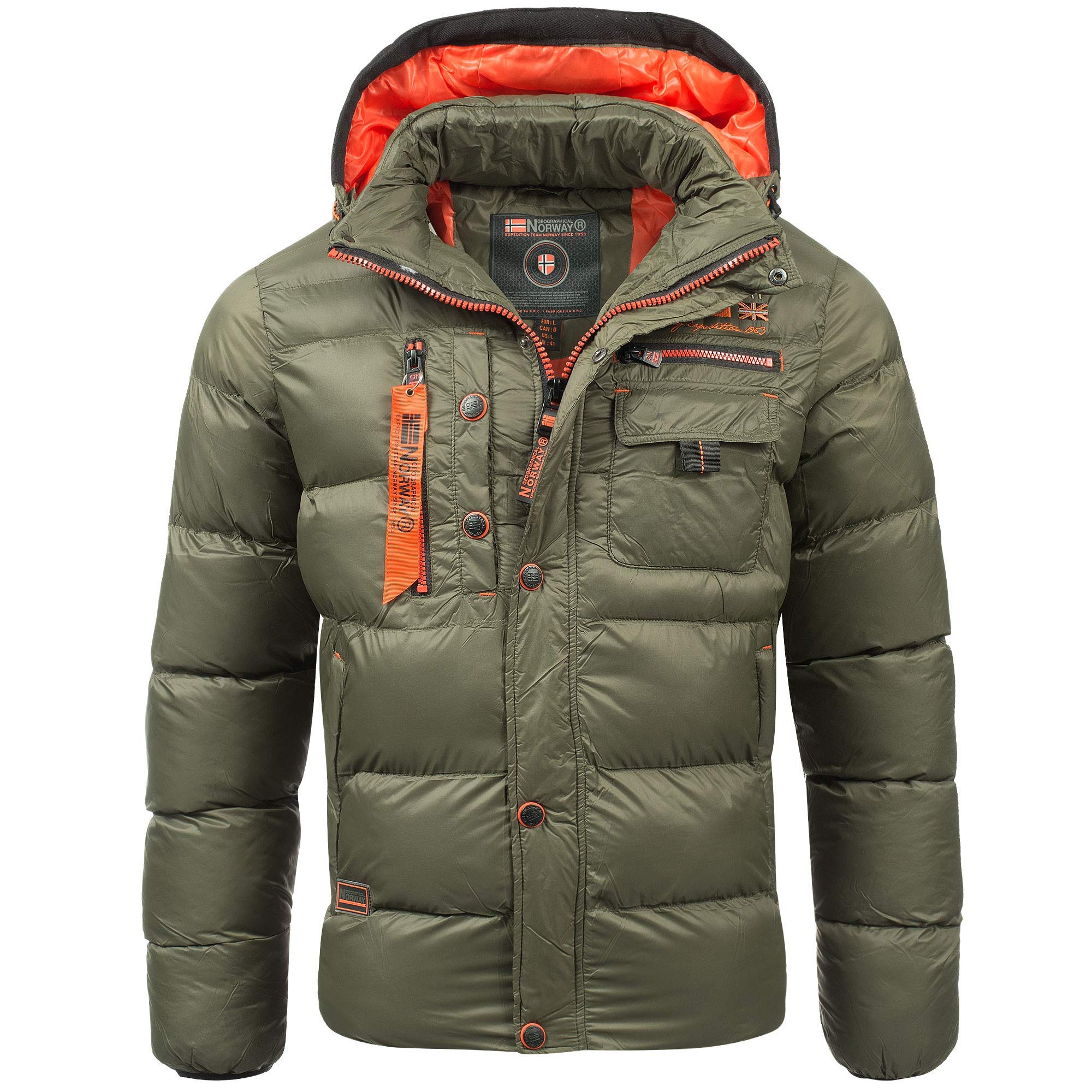 Veste Hiver Geographical Norway Homme - Matelassée Capuche Taille S à 7XL