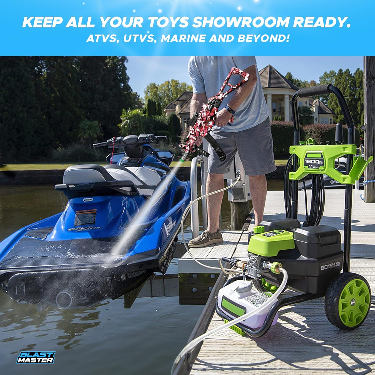 Pressure Washer Gun – Replacement for Pressure Washer Wand, Swivel Gun Compatible with Foam Cannon, 5 Pressure Nozzle Tips, 1/4” Quick Connector Coupler, Power Washer Accessories (Red)