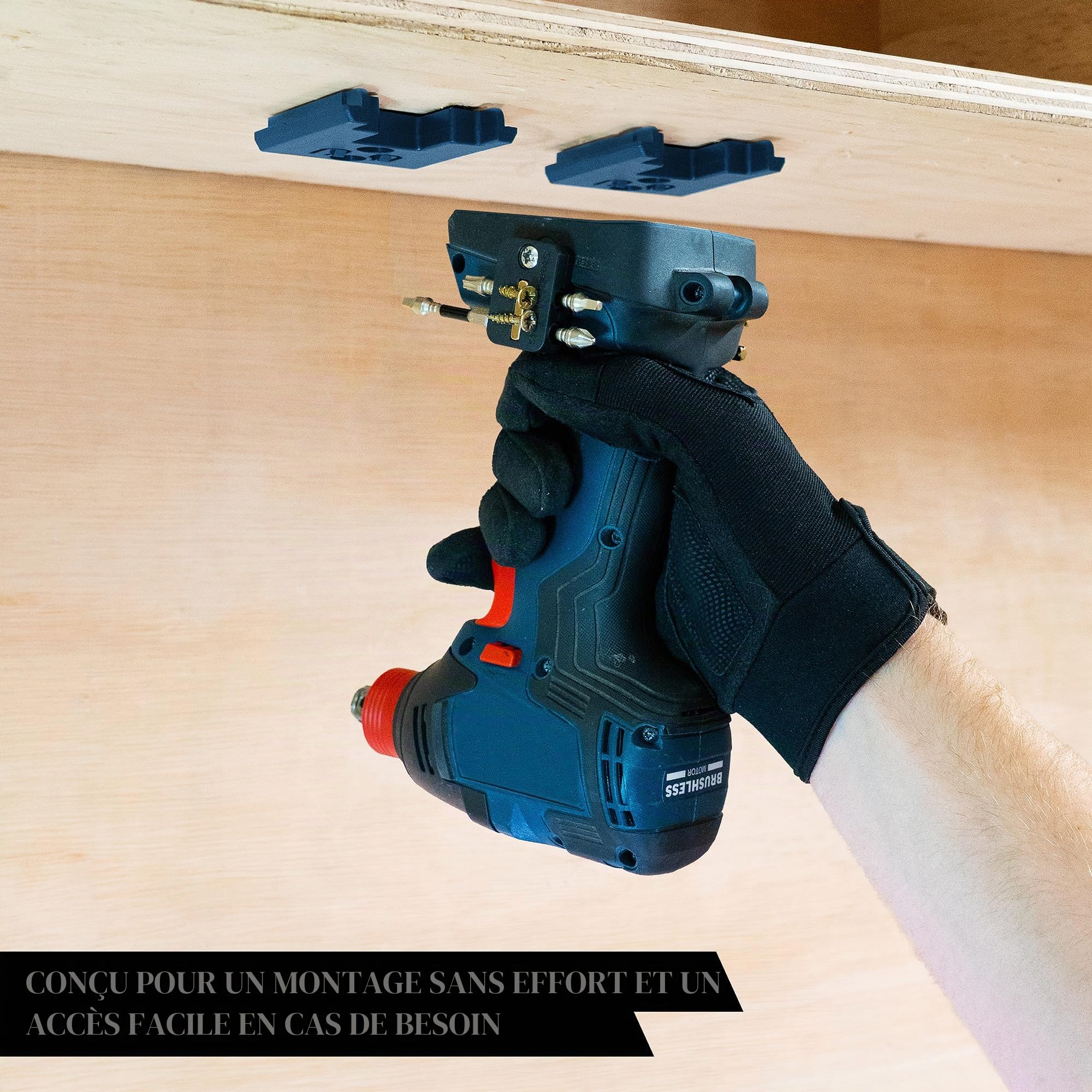 StealthMounts Organiseurs d'Outils pour Bosch 18v | Support de Rangement sans Fil | Lot de 4 | Organisateurs Noir