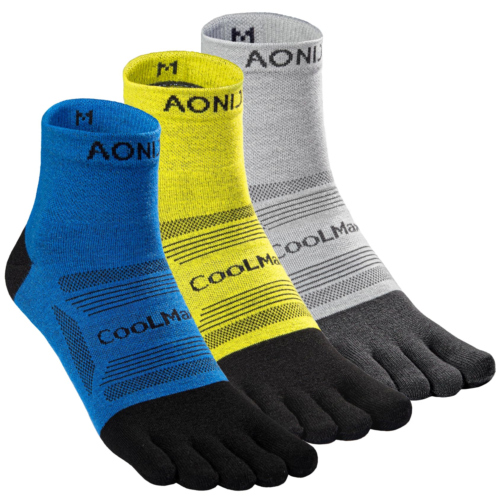 AONIJIE Toe Socks for Men and Women Athletic Hiking Coolmax
