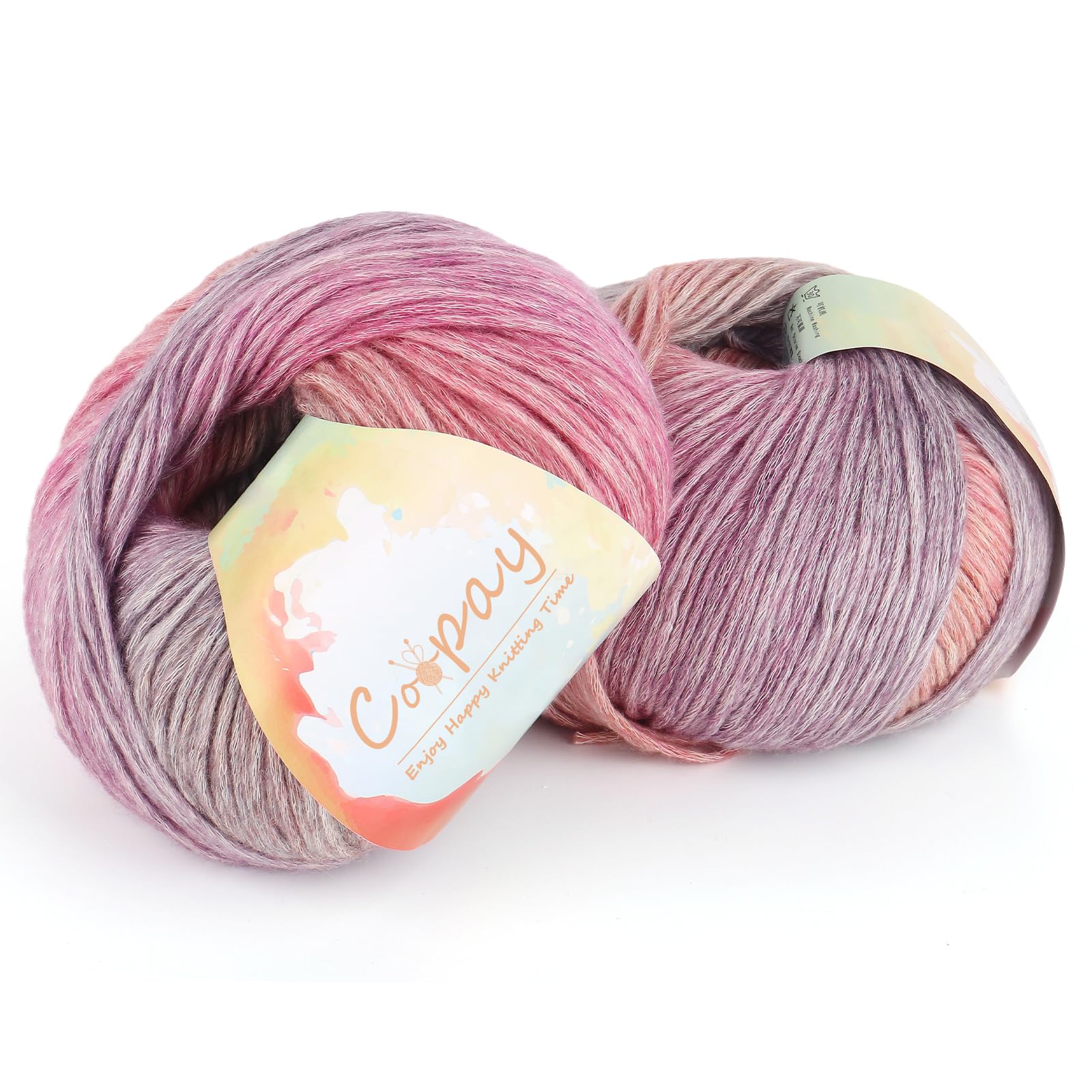 Coopay Yarn for Crocheting &amp; Knitting, Gradient Cake Yarns (Evening Sunset)