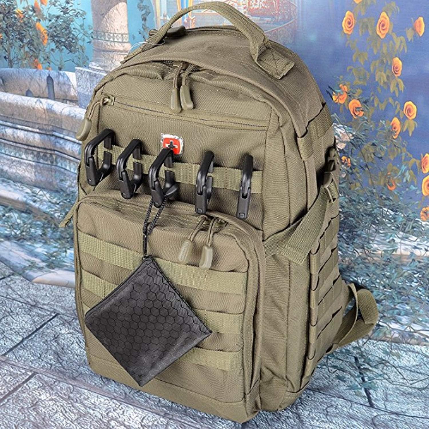 BOOSTEADY 10 Pack Multipurpose D-Ring Grimlock Locking for Molle Webbing with Zippered Pouch : Sports & Outdoors