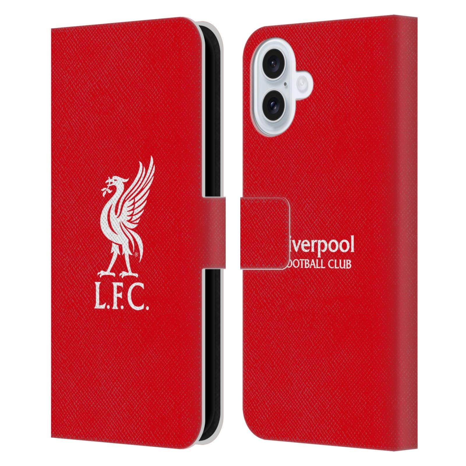 Head Case Designs Officially Licensed Liverpool Football Club White Logo In Red Liver Bird Leather Wallet Case Compatible With Apple iPhone 16 Plus