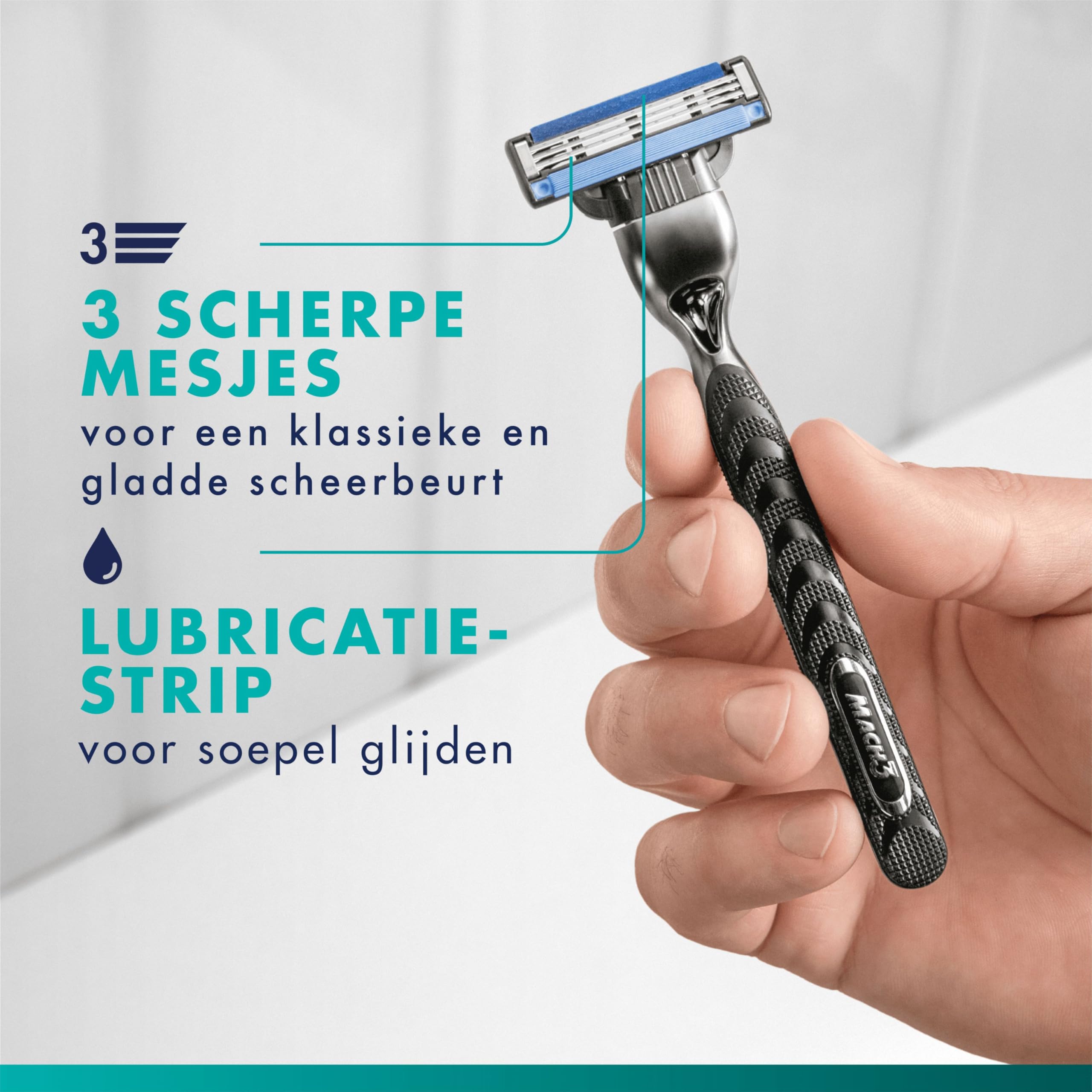 Gillette Mach3 Base 1 uchwyt + 3 ostrza uzupełniające dla mężczyzn