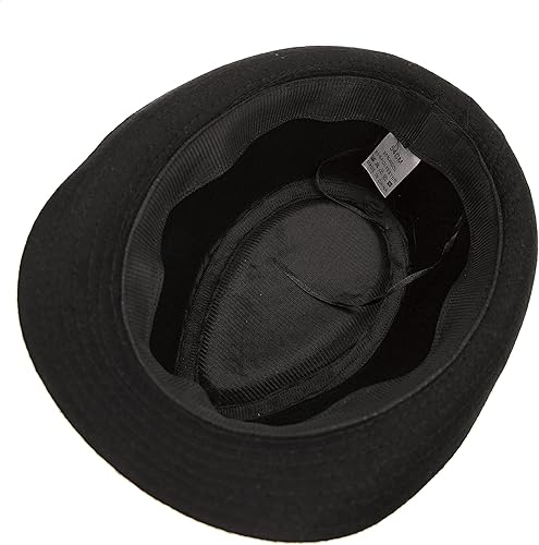 Miniatura 8 de Sombrero unisex clásico de Manhattan-Gangster-Fedora-Sombrero Trilby de ala corta, para mujeres y hombres, de fieltro de lana, con banda (SM)