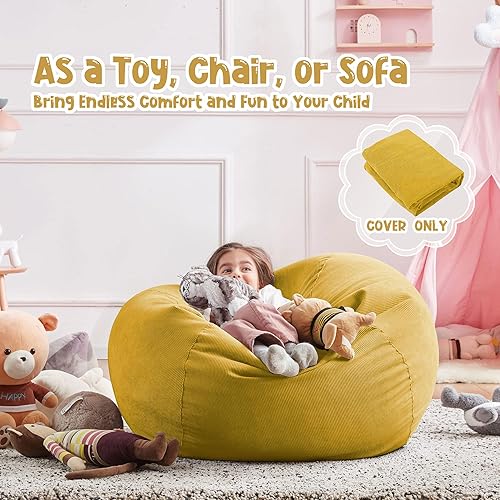 Miniatura 59 de Nobildonna - Funda para silla de puf (relleno sin relleno) de nido de pájaro para niños y adultos. Puf extra grande para almacenamiento de animales