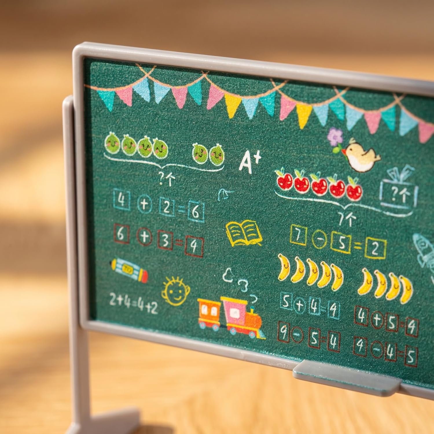 KESYOO 13Pcs Miniature Dollhouse School Furniture: Desk Chair Set - Classroom Accessories with Blackboard Books Schoolbag for Collectors - Micro Diorama Decor image 5
