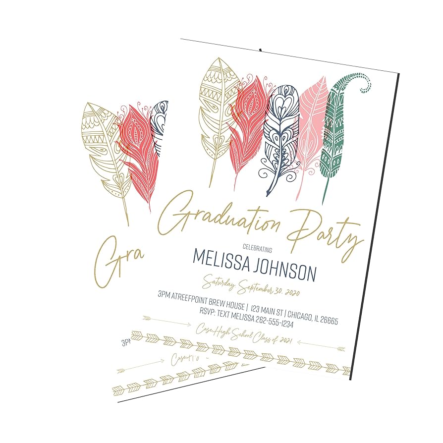 Amazon.com: Boho Graduation Party Invitation | Graduation