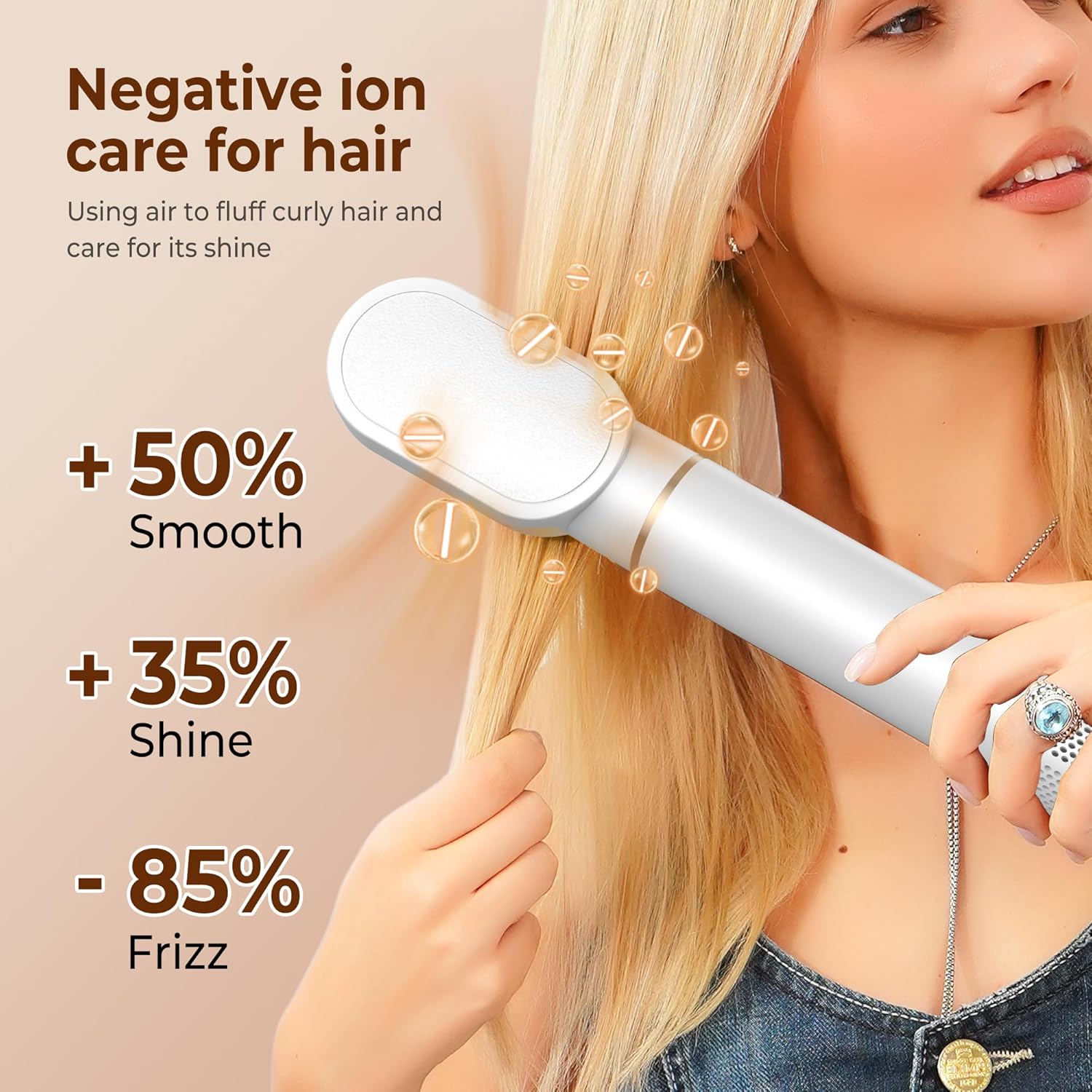 5 in 1 Blow Dryer Brush, Upgrade Hair Dryer Brush Air Curler Air Curling Wrap Styler, Detachable Hot Air Brush Negative Ion Curling Brush Iron, Hair Styling Tools for Drying Curling Straightening - Image 4