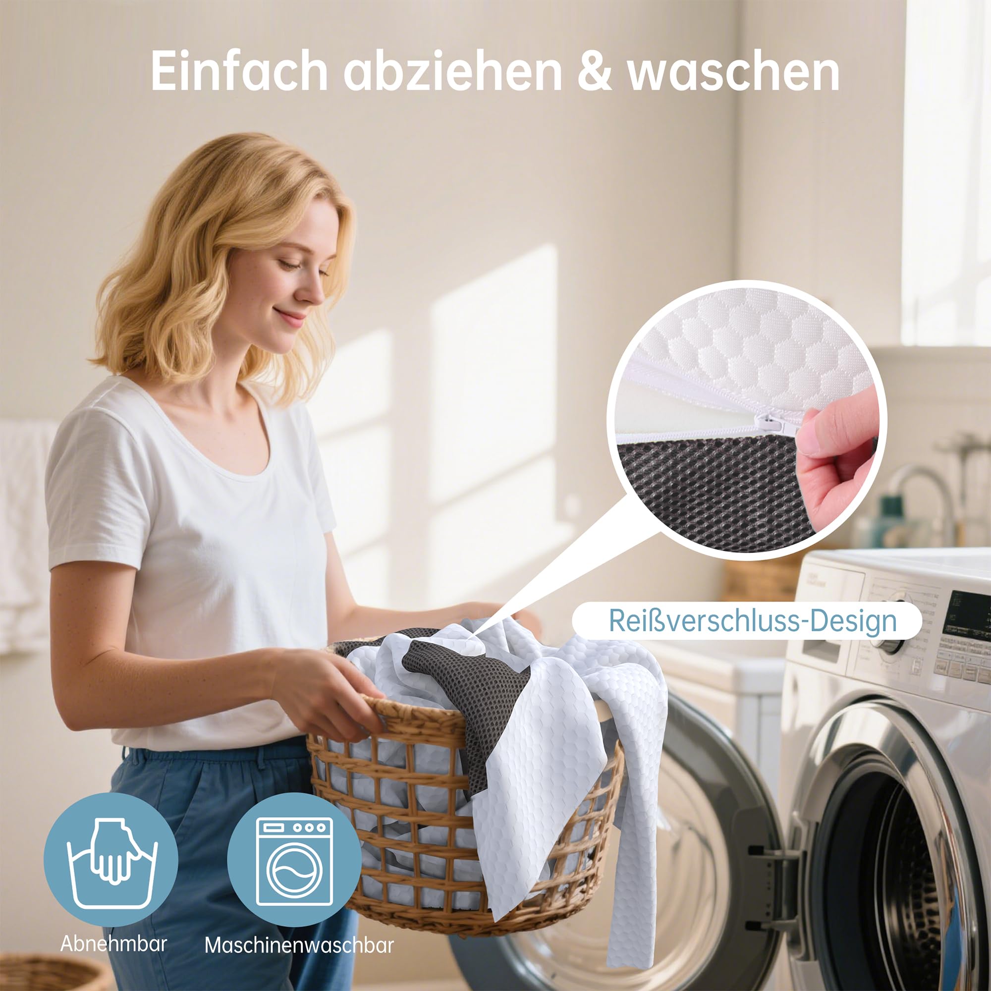 TeQsli Gel Faltmatratze 15 cm Höhe, Klappmatratze 120×200, 4-teilige Gästebett & 3-in-1 Schlafsofa mit waschbarem und abnehmbarem Bezug, Klappbett mit Öko-Tex & CertiPUR Zertifiziert