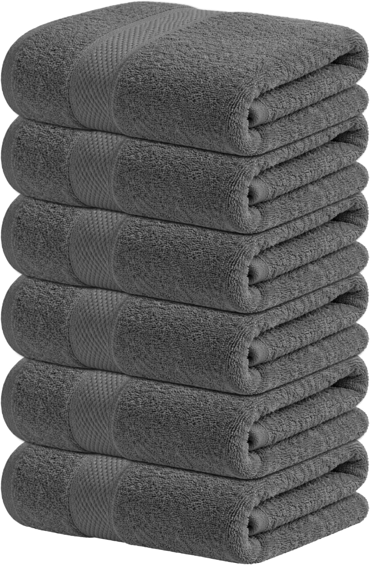 Infinitee Xclusives Premium Grey Hand Towels - Pack of 6, 40cm x 70cm Bathroom Hand Towel Set, Hotel & Spa Quality Hand Terry Towels for Bathroom, Highly Absorbent and Super Soft Bathroom Towels