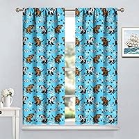 Vista 179 de Cortinas opacas con estampado de patas de perro, estampado de patas de perro y huesos, tratamiento de ventana, cortinas con aislamiento térmico