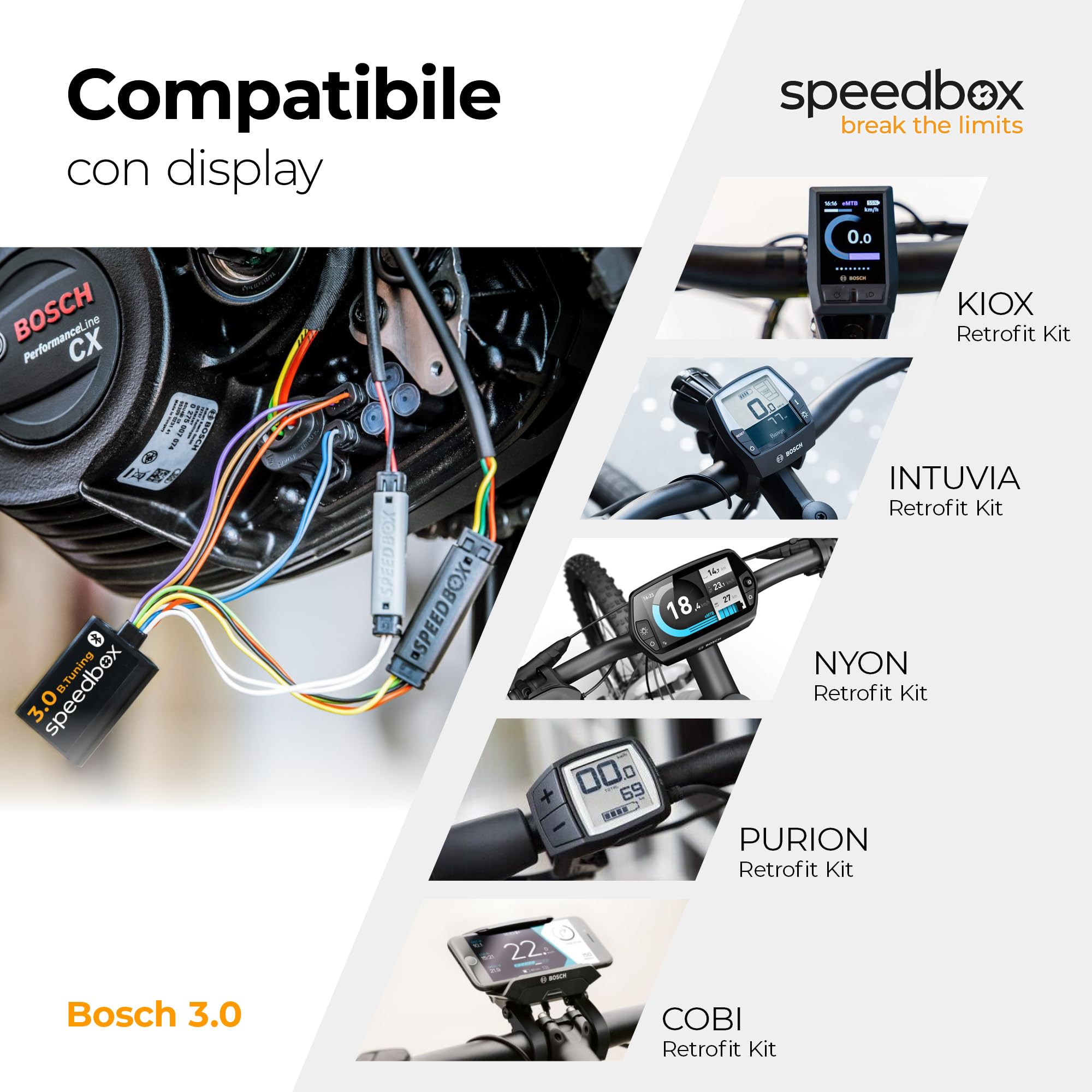 SpeedBox 3.0 compatibile con Bosch + Vite di fissaggio pedivella/Tuning delle Biciclette elettriche compatible con Motori Bosch 2014-2024