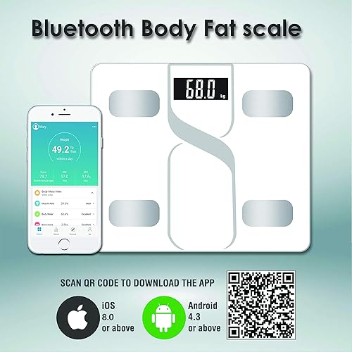 Miniatura 3 de Báscula inteligente de grasa corporal Bluetooth con aplicación para teléfono inteligente, báscula digital IMC, báscula de peso inalámbrica para