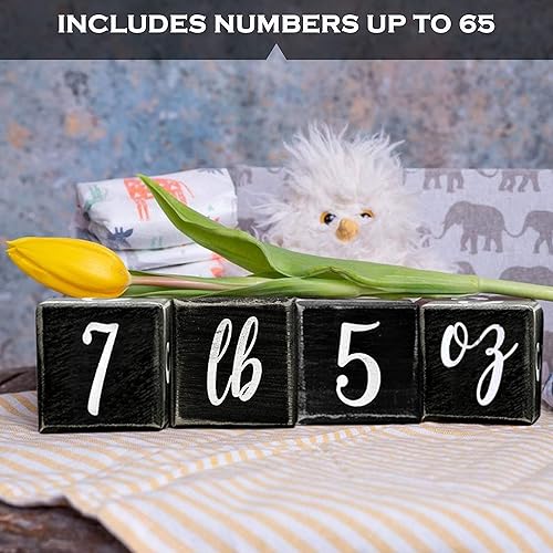 Vista 23 de Bloques de hitos mensuales rústicos para bebés, bloques de hitos para bebés, los mejores regalos de bebé para baby showers, accesorios de fotografía