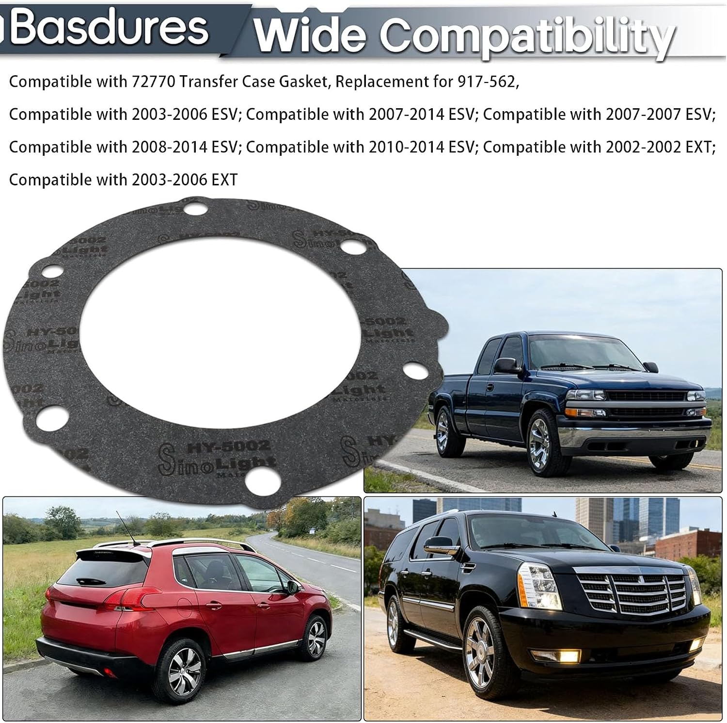 Transfer Case Adapter Gasket, Compatible with 72770 Transfer Case Gasket, Replacement for 917-562 (2 Pack)