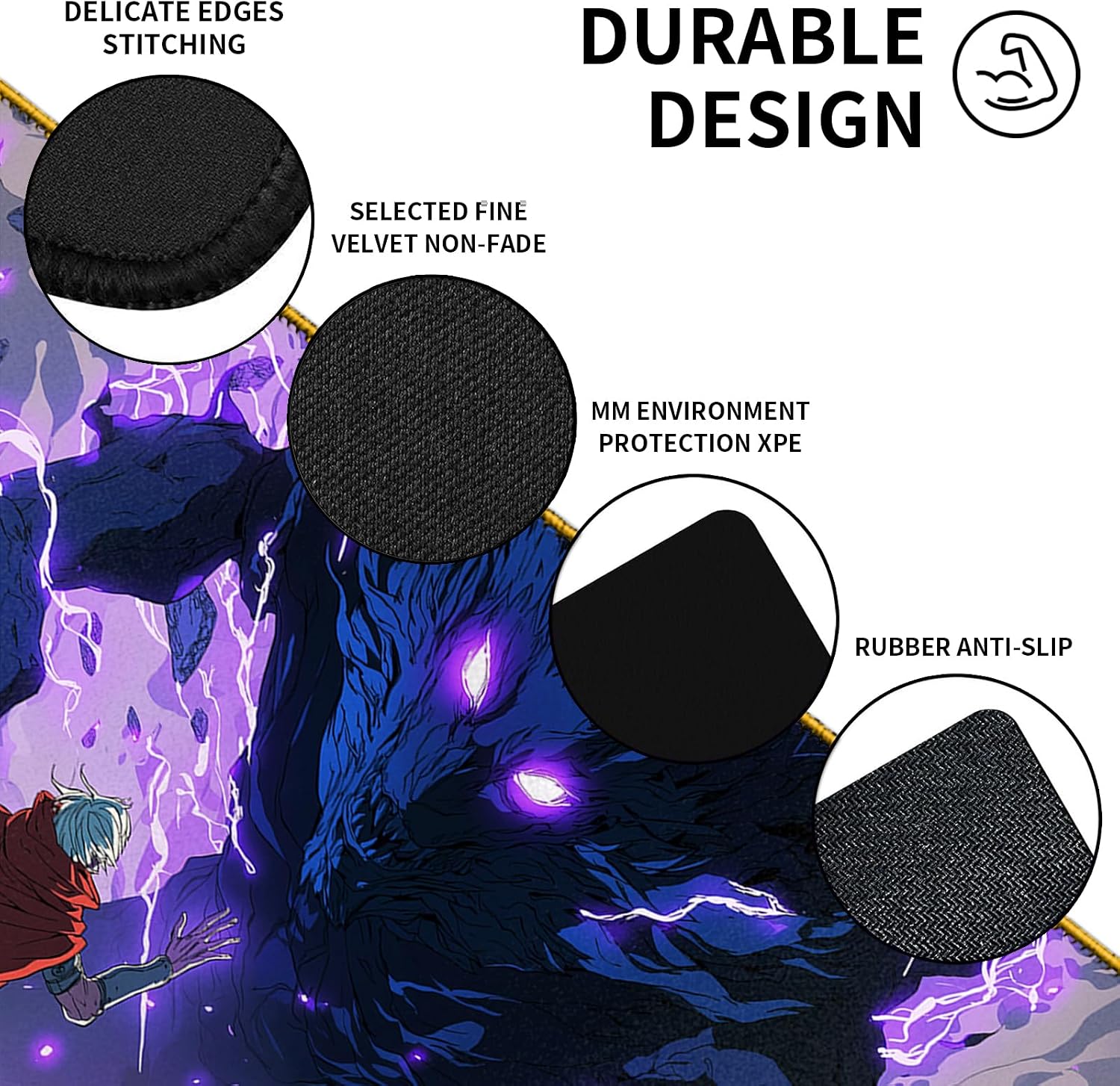 MTG Playmat 24x14 in with Mat Bag,Shadow Monster Board Game Mat W/Stitched Edges & Non-Slip Base,Compatible for Magic The Gathering,Duskmourn Commander,OCG,CCG,TCG Cards Game