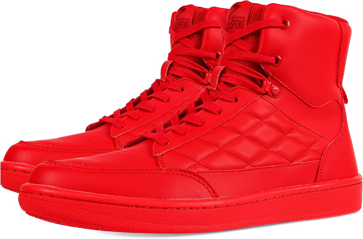 Soulsfeng Men's Women's High Top Sneakers Leather Ankle Boots Lace Up Walking Tennis Shoes - Image 6