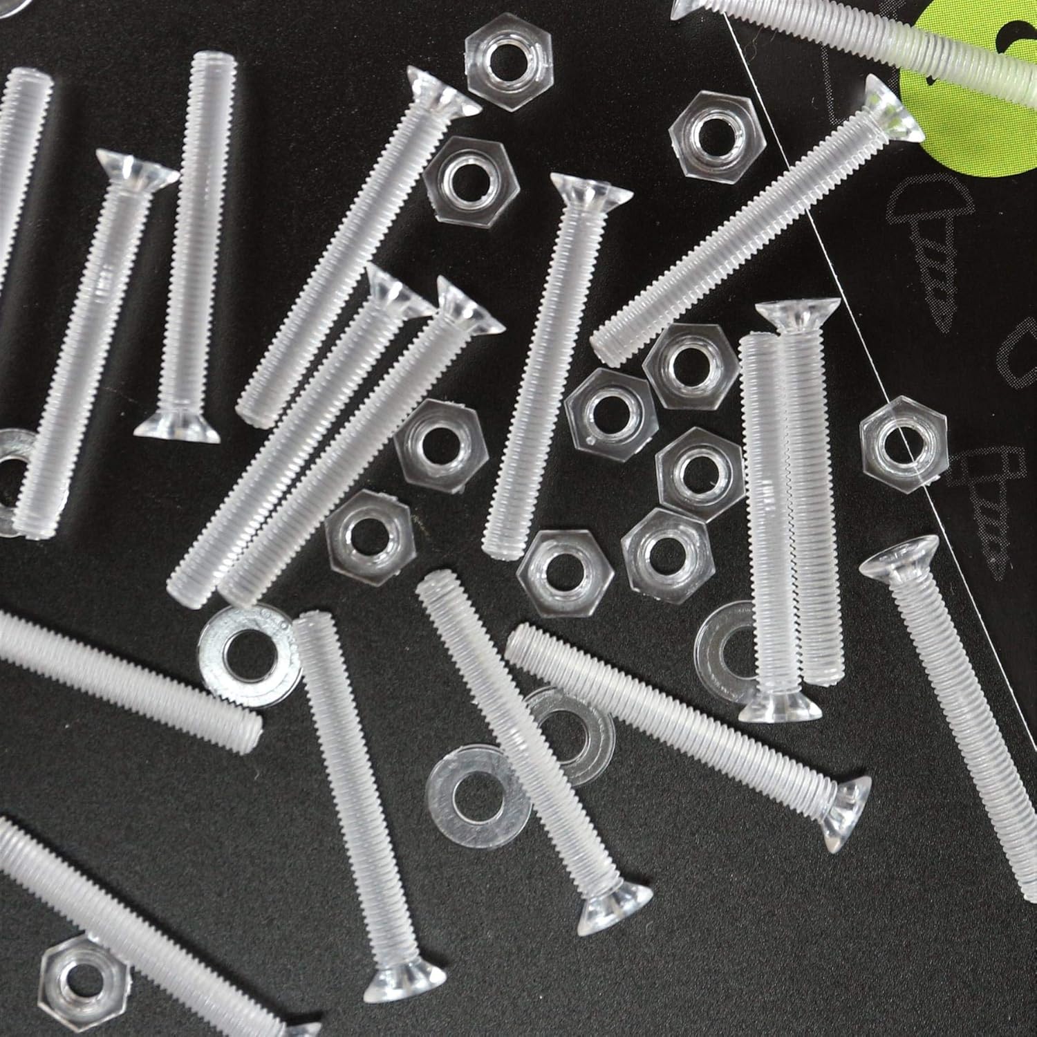 50 x Crosshead Countersunk Screws Nuts and Bolts, Transparent Clear