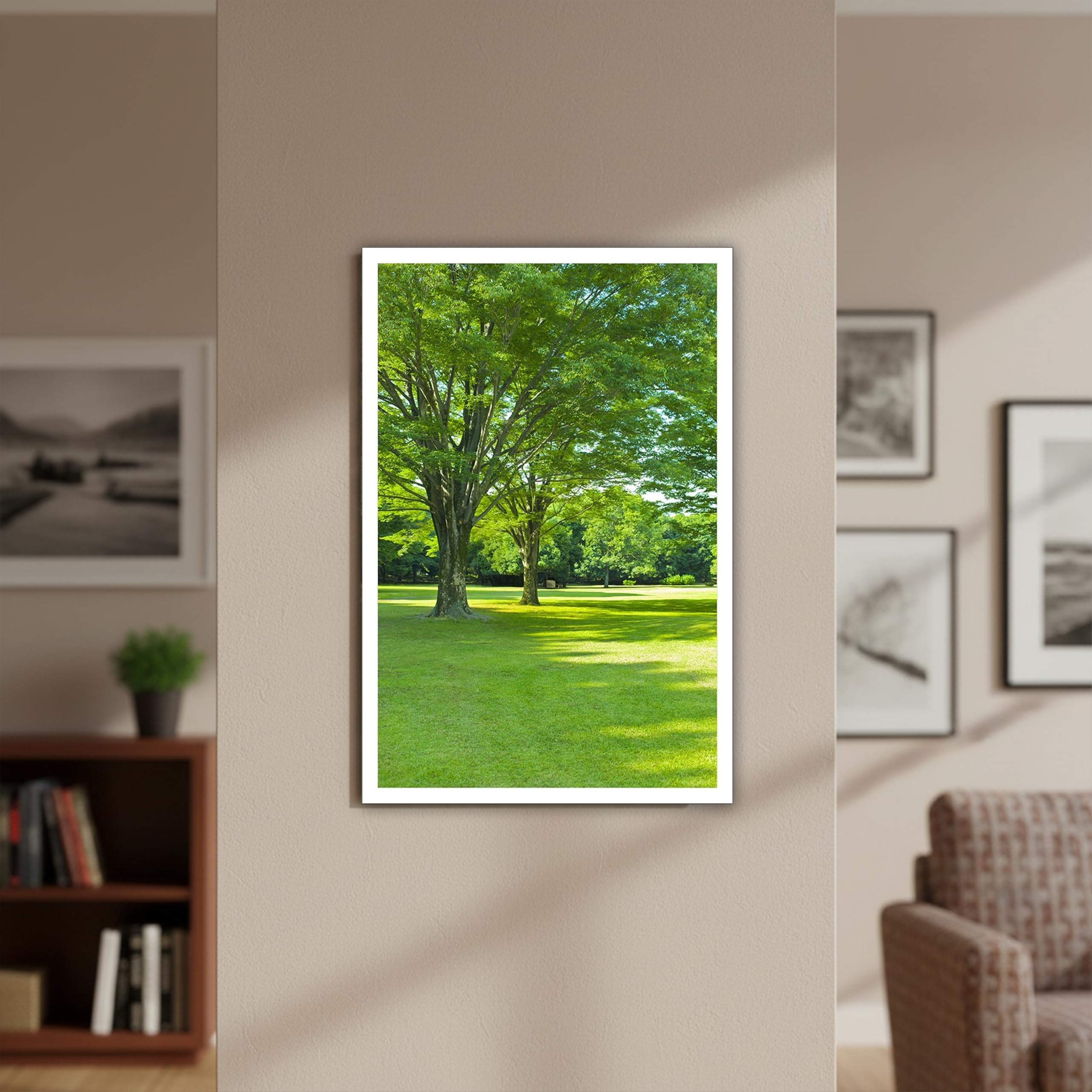 TREEMAISON Vastu Lush Green Landscape Painting (Poster) Size- 12 ×18Inch Approx |Vastu Remedy, Painting Without Frame vastu painting |Pack of 1 3