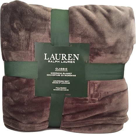 Amazon Com Lauren By Ralph Lauren R L Classic Micromink Microfiber Blanket Throw Charcoal Gray Full Queen Home Kitchen