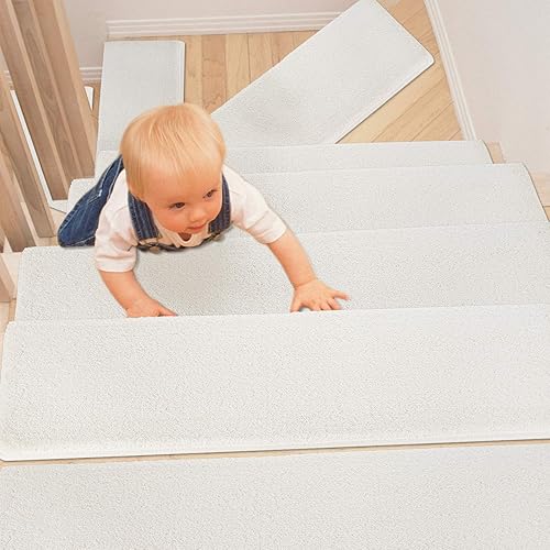 PURE ERA Protectores de escalera para interiores ultra afelpados, suaves, para interiores, aptos para mascotas, cinta antideslizante, sin lavable, disponible en Yaxa Peru