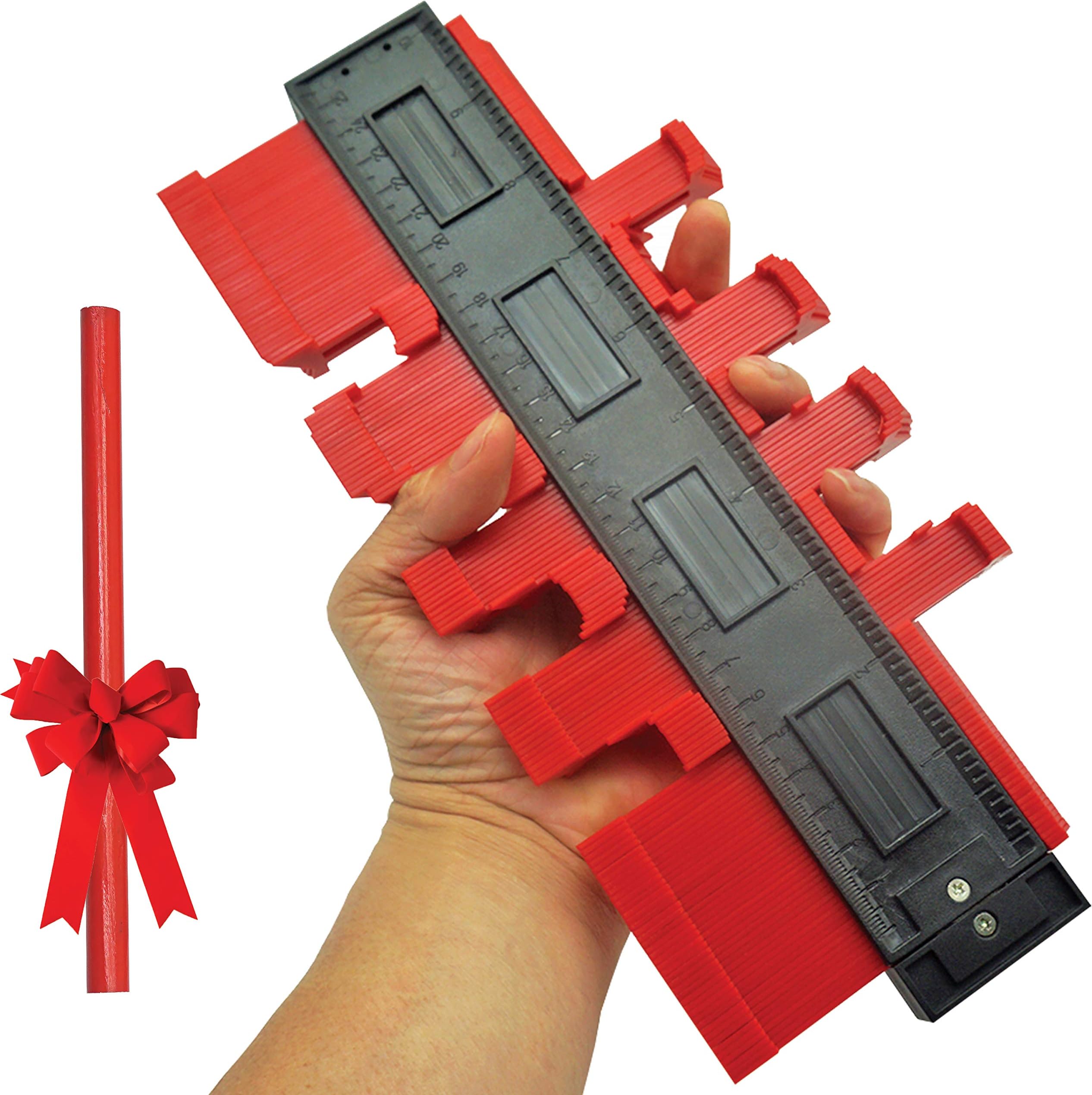 Contour Gauge Duplicator, 10 Inch Plastic Woodworking Shape Tracing Template Measuring Tool, Pipe Tile Frame Gauge, Easy Fast Profile Jig Guide For Perfect Angles And Curves