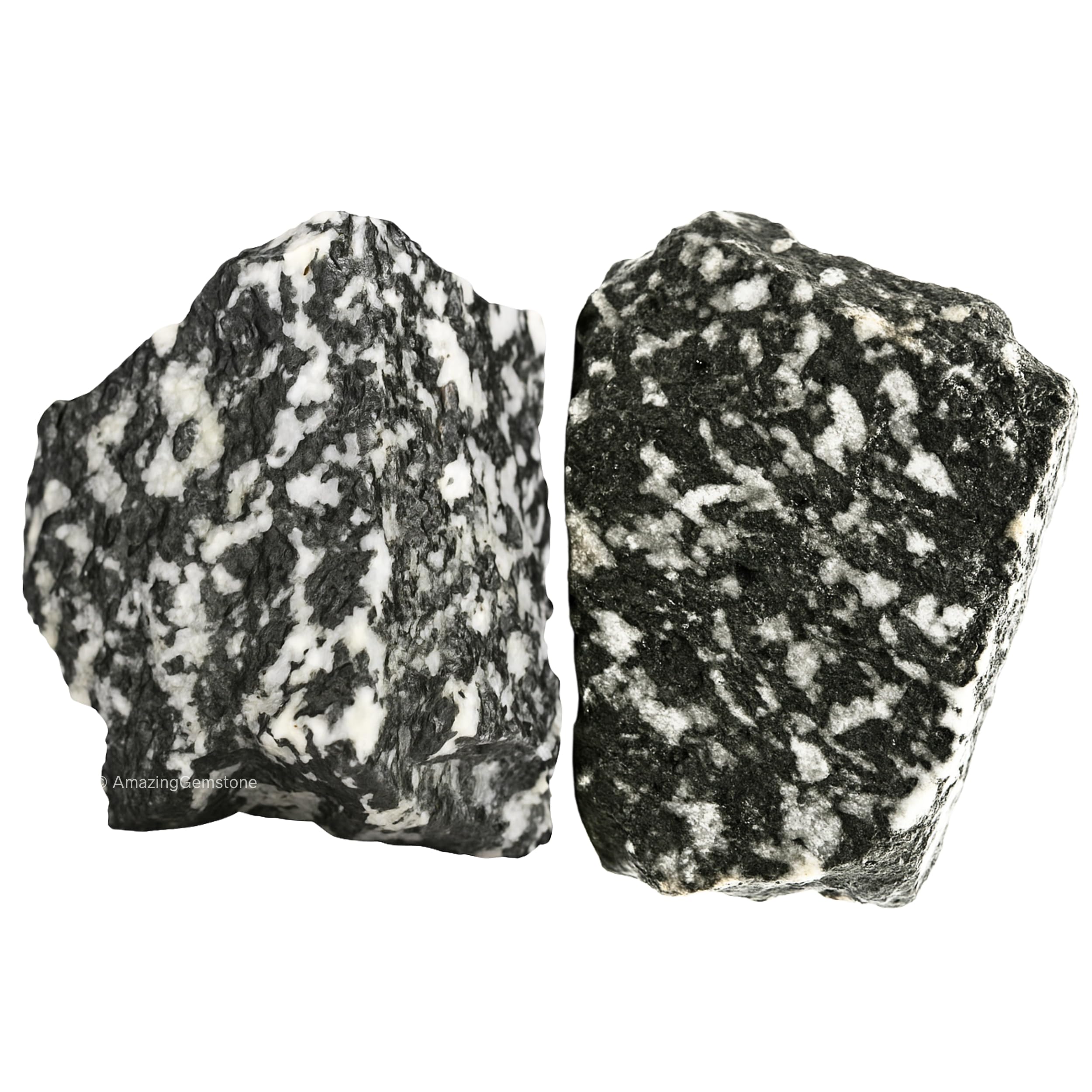 Amazing Gemstone Black &amp; White Tourmaline Raw Crystals and Healing Stones, Natural Rocks for Tumbling - DIY Raw Stones and Crystals, 2 Pieces