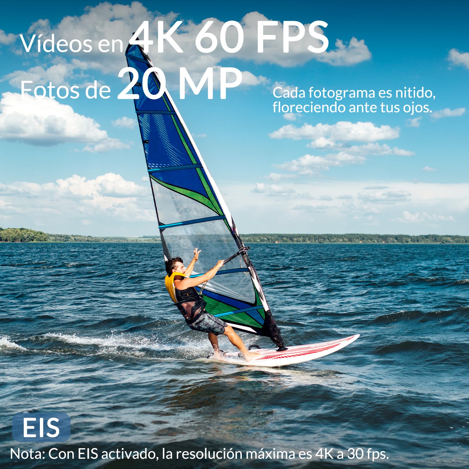 icefox Cámara Deportiva 4K 60FPS 20MP, Cámara Acuática Sumergible con EIS, Zoom 5X, Control Remoto WiFi, App para Editar Video y Fotos, Ideal para Ciclismo, Buceo y Natación