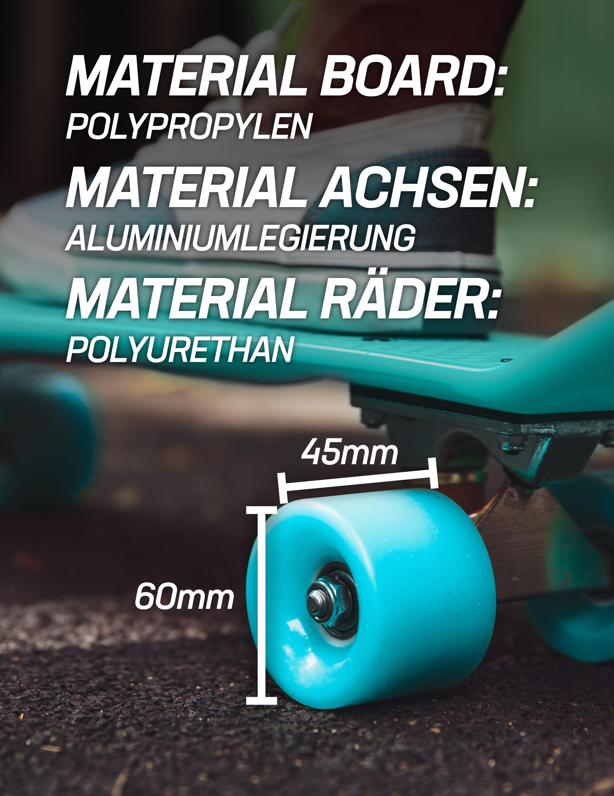 MUWO Cruiser Penny Board Mini skateboard de style rétro avec roues en polyuréthane, 55 cm de long pour débutants et professionnels