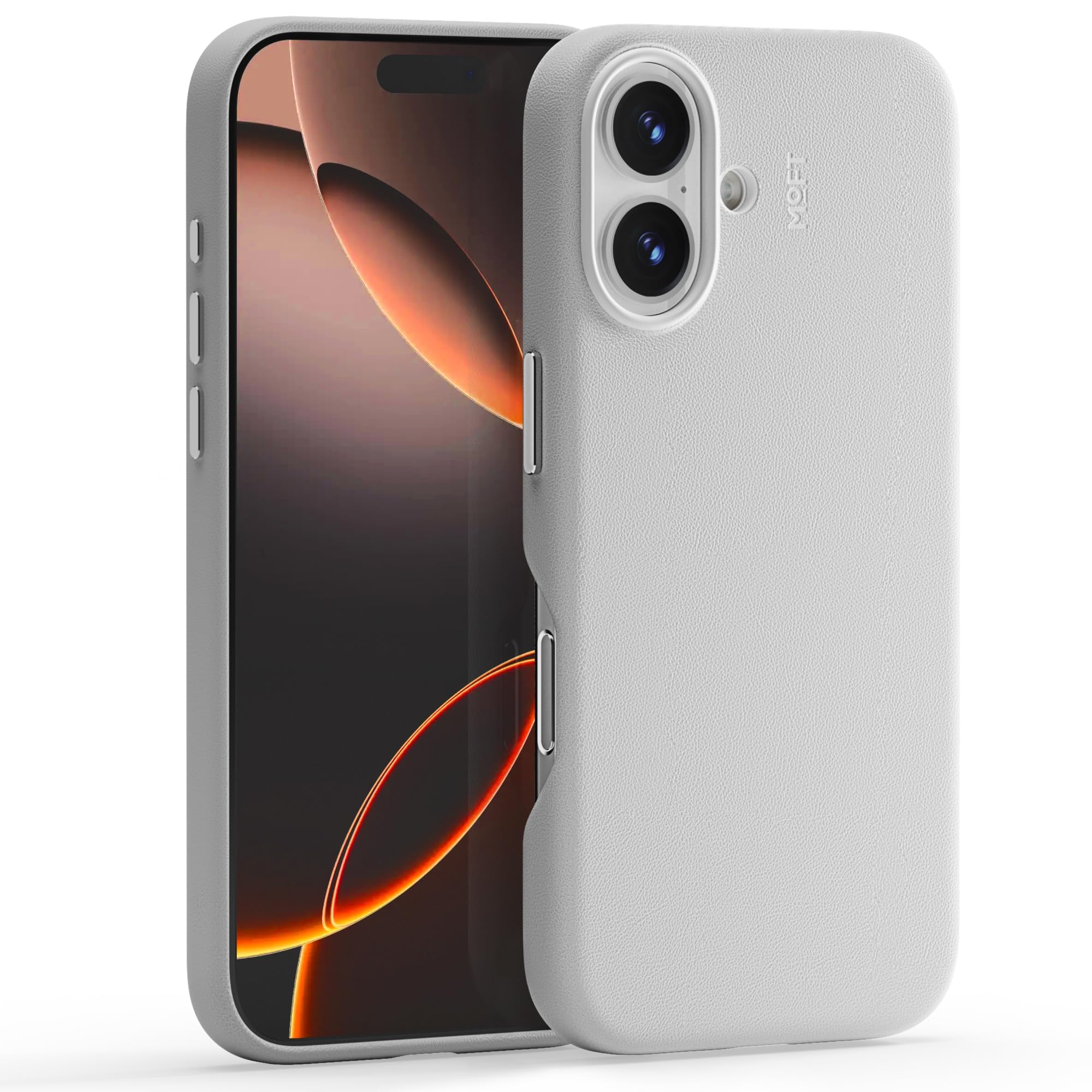 MOFT Snap Case MOVAS™ for iPhone 16 Case, Compatible with MagSafe, Magnetic Premium Vegan Leather Phone Case with Smooth Feeling, Enduring Color Minimalist 6.3 inch Protective Case, Misty Cove