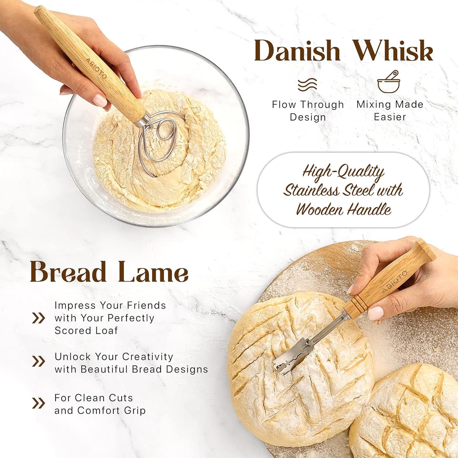 SYFUNLV Kit Boulanger 13 Pièces,Panier Rond en Rotin,Paniers à Pain en Rotin Naturel Faits Main,Panier de Fermentation pour Pain Maison,pour Pain et Levain