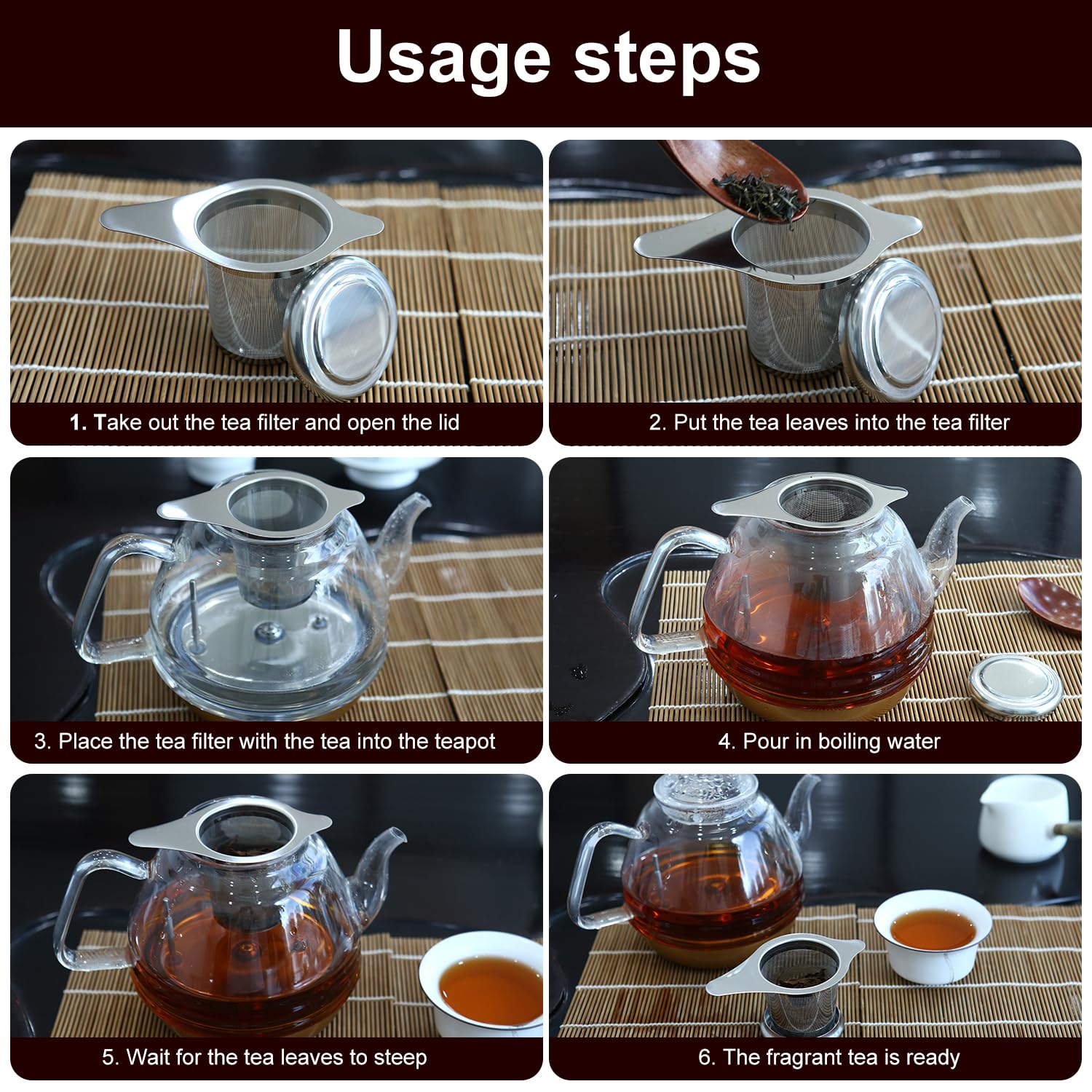2 Pezzi Infusore Tè 304 In Acciaio Inossidabile, Infusore per Tè Foro Fino, Riutilizzabile Infusore Per Tè Filtro Per Tazze E Teiere Di Diverse Dimensioni