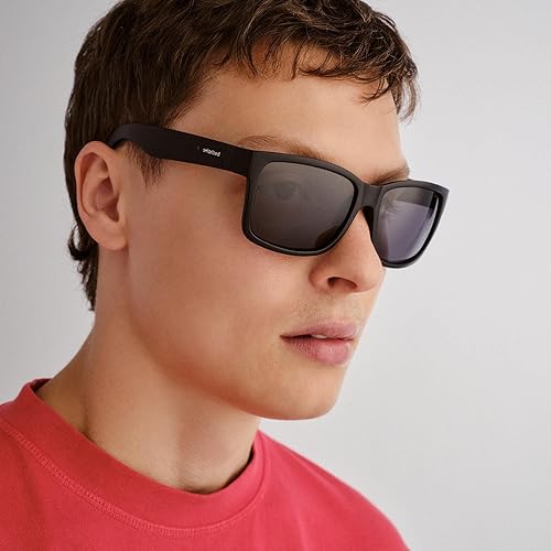 Miniatura 6 de Solarized Gafas de sol SQUARE D-FRAME para hombre, Caucho negro
