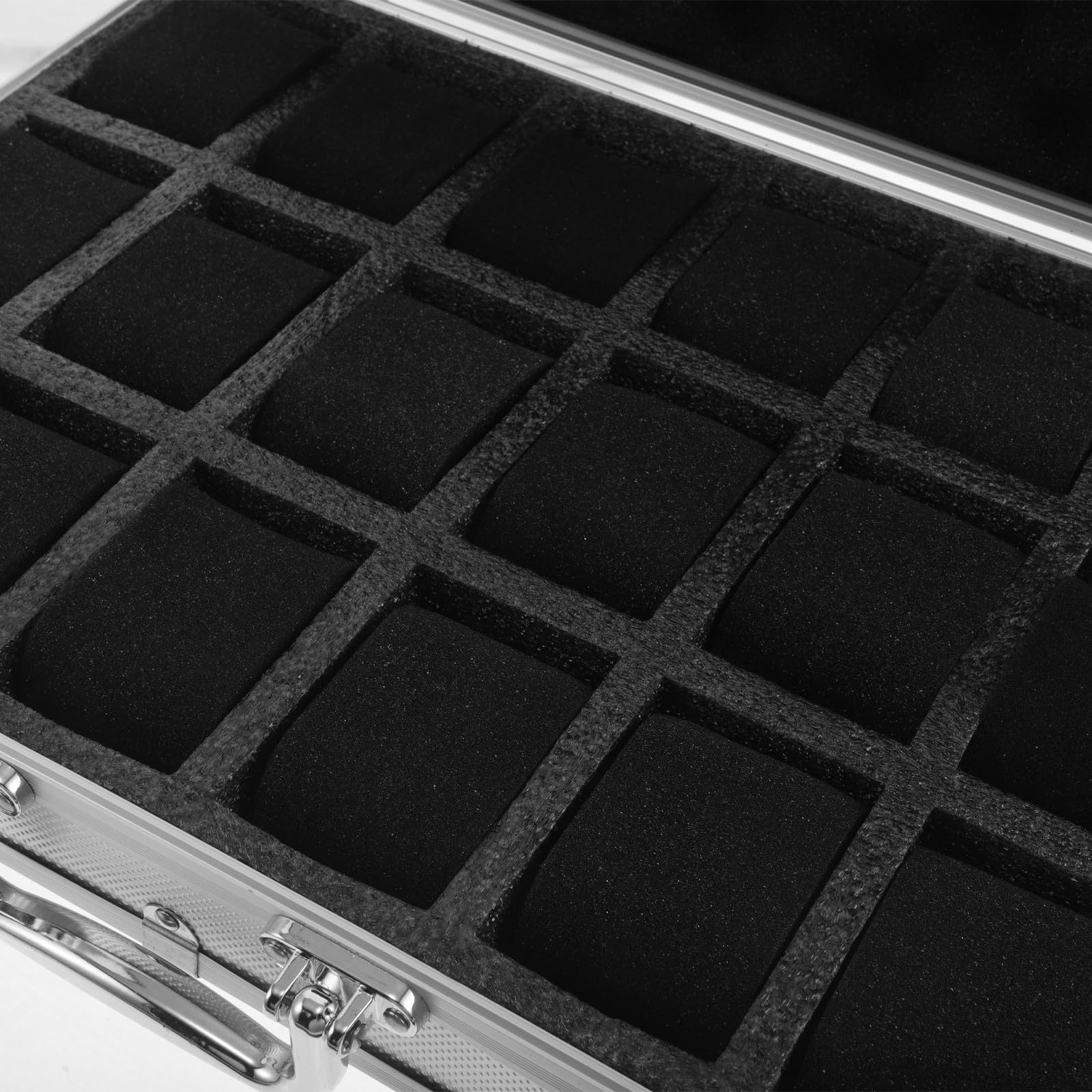 YARNOW Caja Organizadora para 18 Relojes Aleación de Aluminio, Superficie Mate y Cierre Llave, Estuche Portátil y Resistente para Coleccionistas y Uso Diario