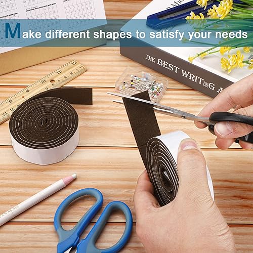 Vista 31 de Shappy Paquete de 2 tiras de fieltro con parte trasera adhesiva, rollo de cinta de fieltro, antideslizantes, autoadhesivas, para proteger suelos