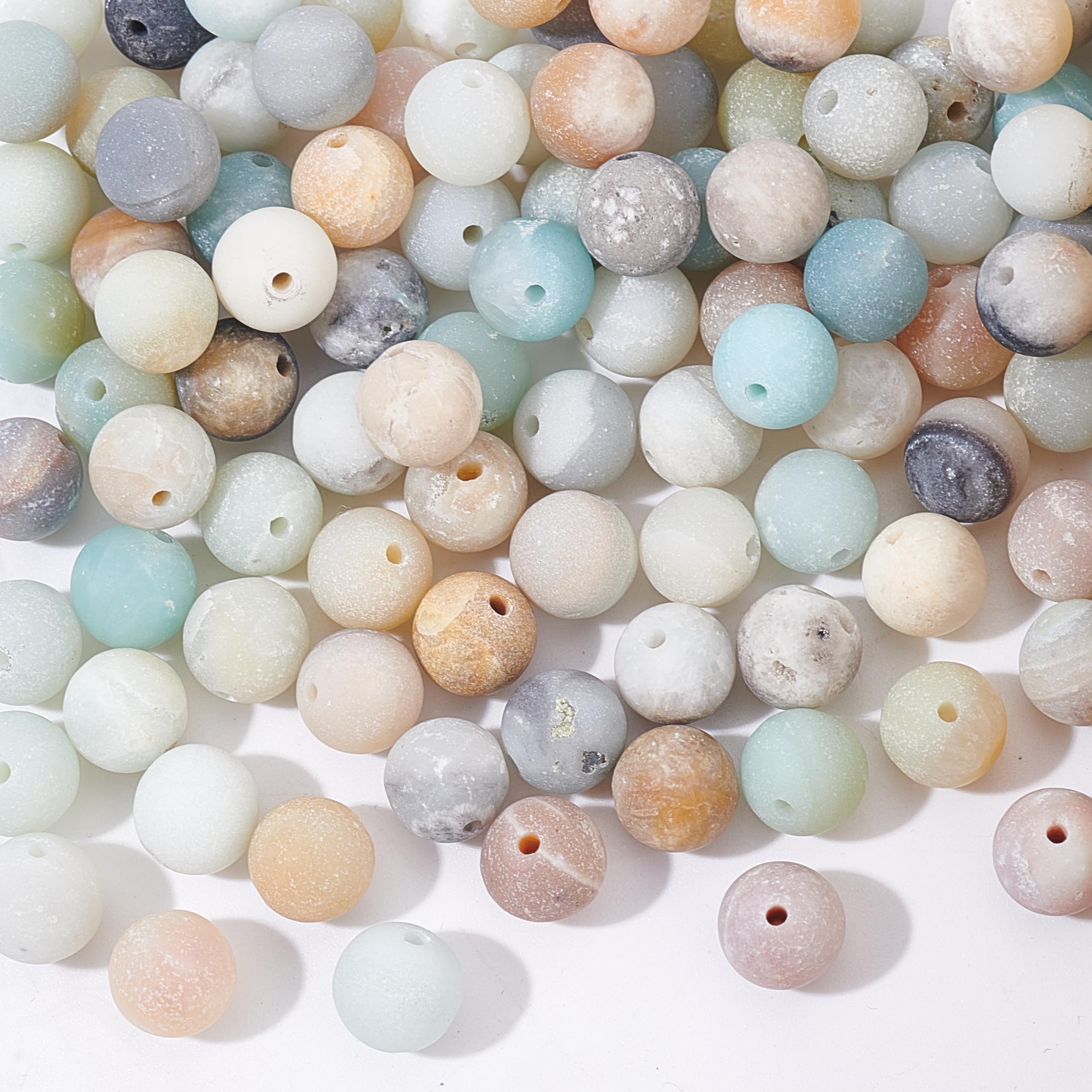 Perline Di Amazzonite Naturale, Filo Di Pietre Preziose Blu - Foto 14